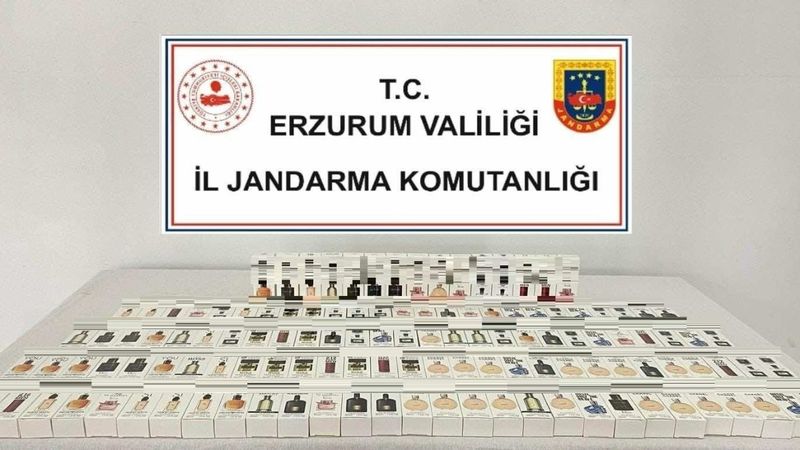 Erzurum'da jandarmadan kaçak parfüm operasyonu