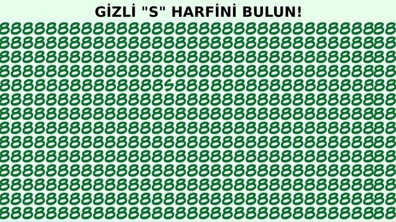 IQ testi: “8”lerin arasındaki “S” harfi dahilerin gözünden kaçmıyor