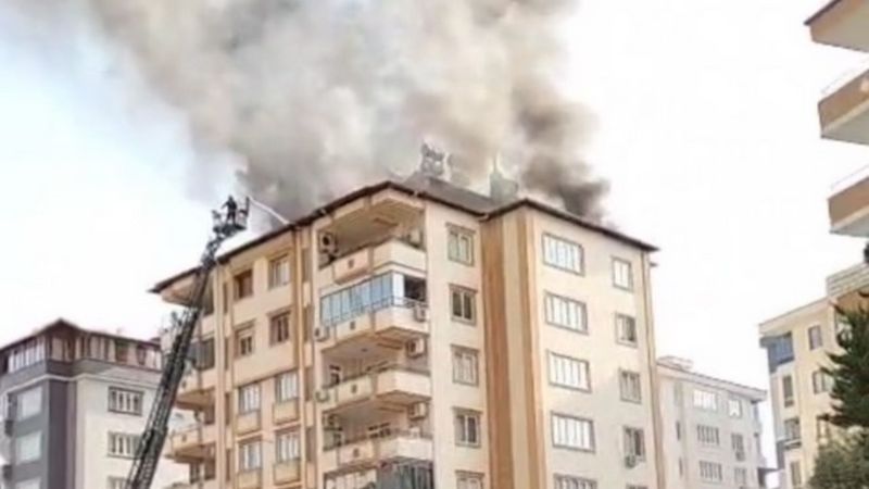 Gaziantep’te 6 katlı binada yangın