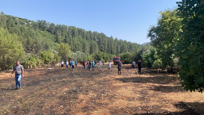 Burdur'da çıkan arazi yangınında 1 dönüm alan kül oldu
