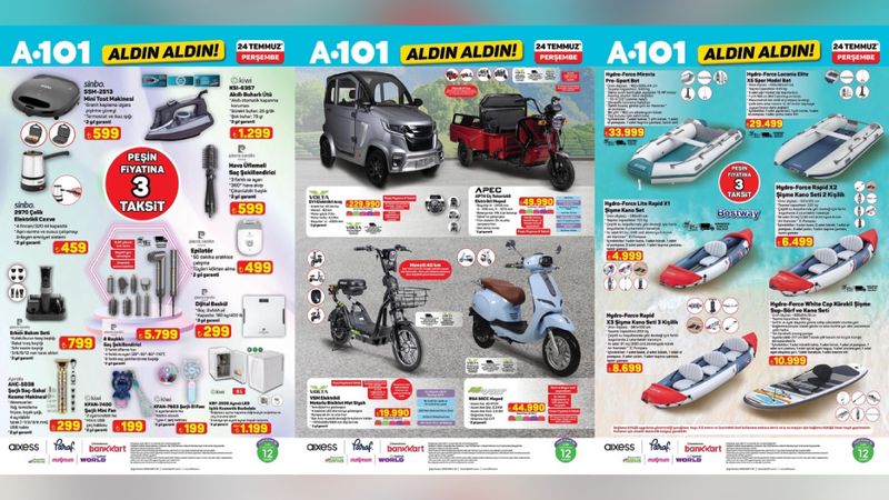 A101 plajlara rakip oldu! Bot, kano, sörf… 24 Temmuz aktüel