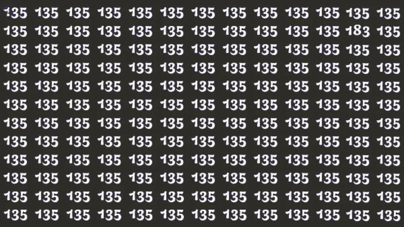 5 saniyelik zeka testi: “135”lerin arasındaki “183” sayısını bulun…