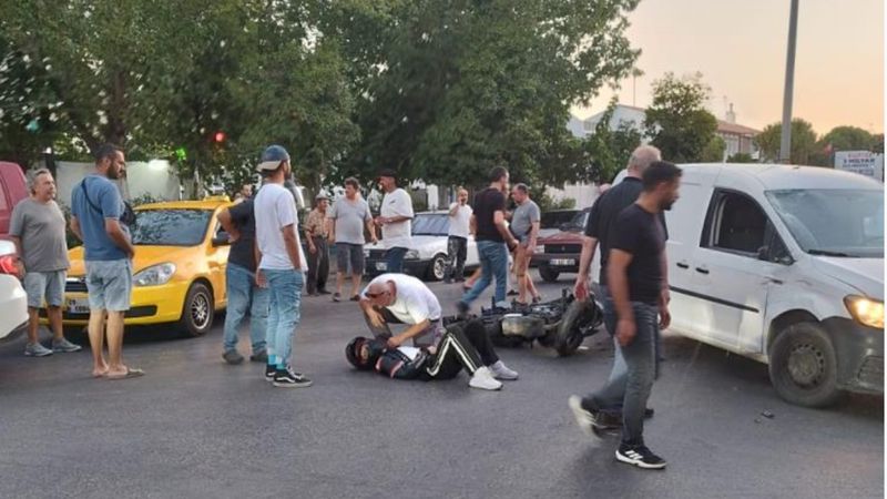 Aydın'da ters yönden dönüş yapan araç motosikletle çarpıştı