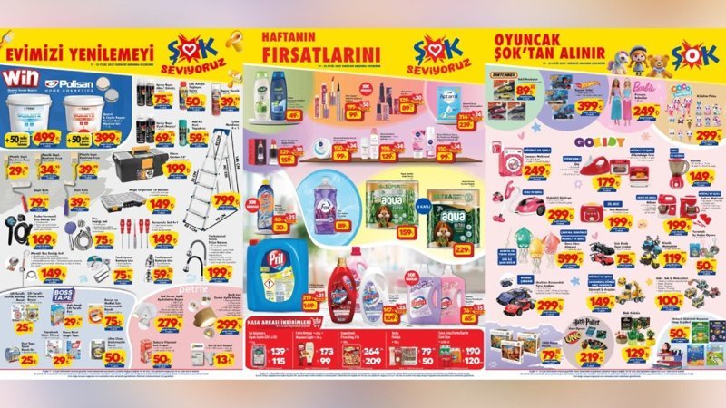 Evini yenilemek isteyenlere ŞOK’tan müjde: Boya, takım çantası, merdiven, fırça çeşitleri…