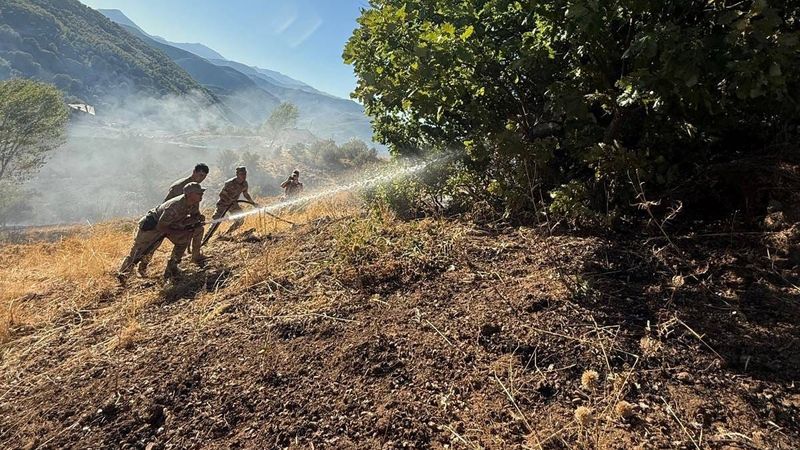 Tunceli'de kırsal alanda çıkan yangın söndürüldü