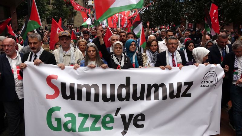 Trabzon’da Filistin'e destek yürüyüşü düzenlendi