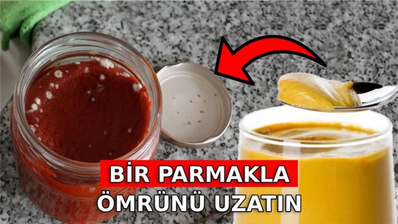 Salçanın kapağına 1 parmak sürün, dibini bozulmadan görün...