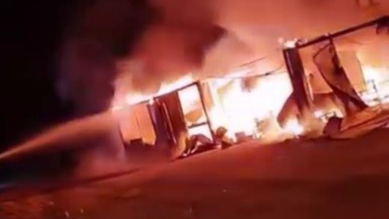 Erzurum’da şantiye alanında yangın paniği