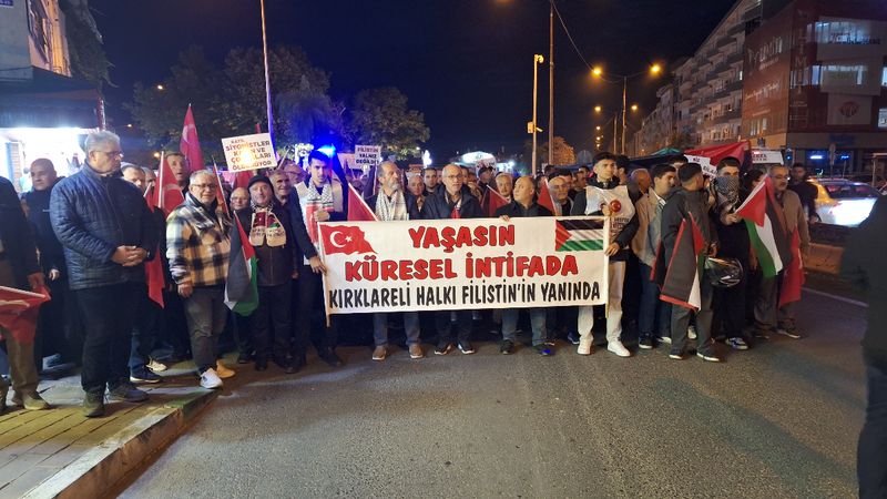Kırklareli'nden Gazze'ye destek yürüyüşü