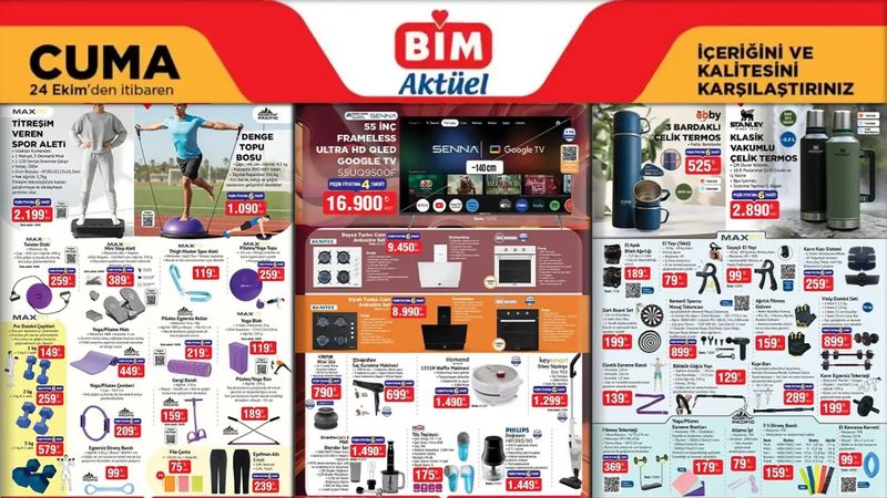 BİM'de bu cuma: 24 Ekim 2025 aktüel ürünler afişleri! Beyaz eşya, termos, ısıtıcı, şık terlikler...