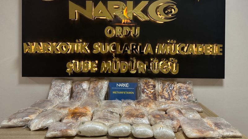 Ordu'da 25 kilo metamfetamin ele geçirildi