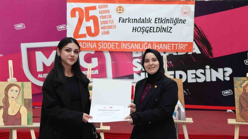Erzurum’da kadına şiddete karşı anlamlı sergi açıldı