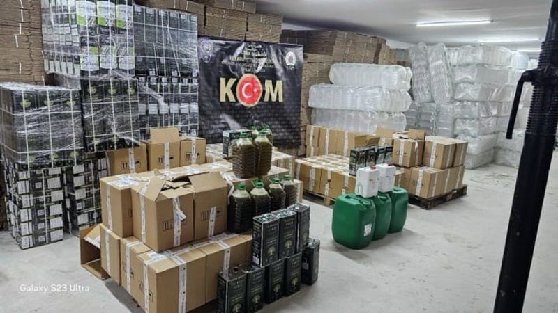 Uşak'ta 3 ton zeytinyağından 23 ton sahte zeytinyağı yaptılar