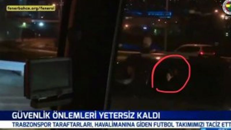 Trabzonspor taraftarları Fenerbahçe otobüsünü taciz etti