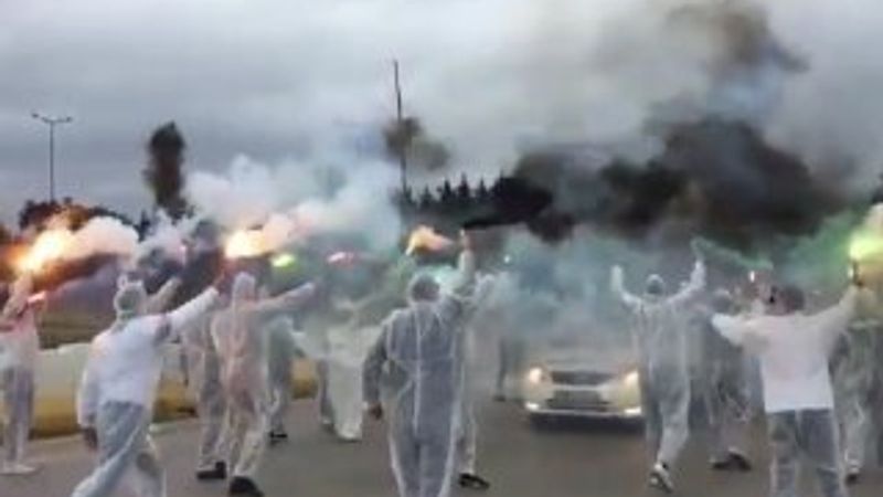 Kocaelispor taraftarlarından koronavirüs önlemi