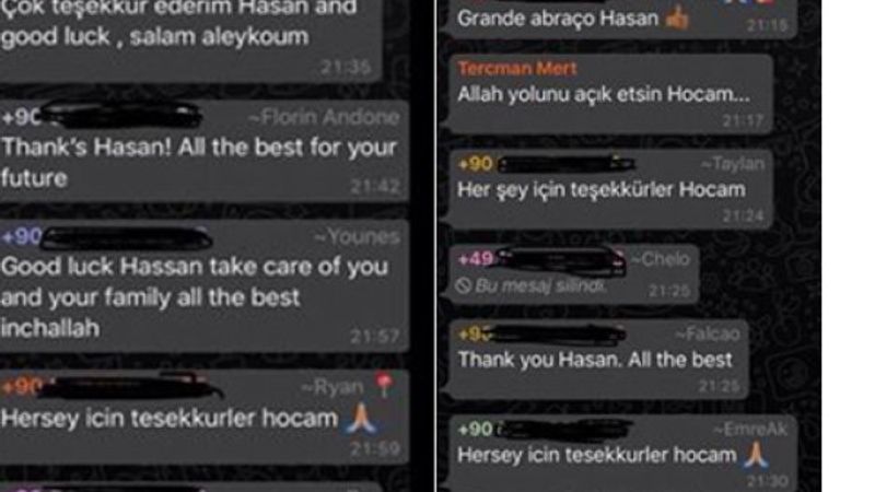 Hasan Şaş, kendisine atılan mesajları yayınladı