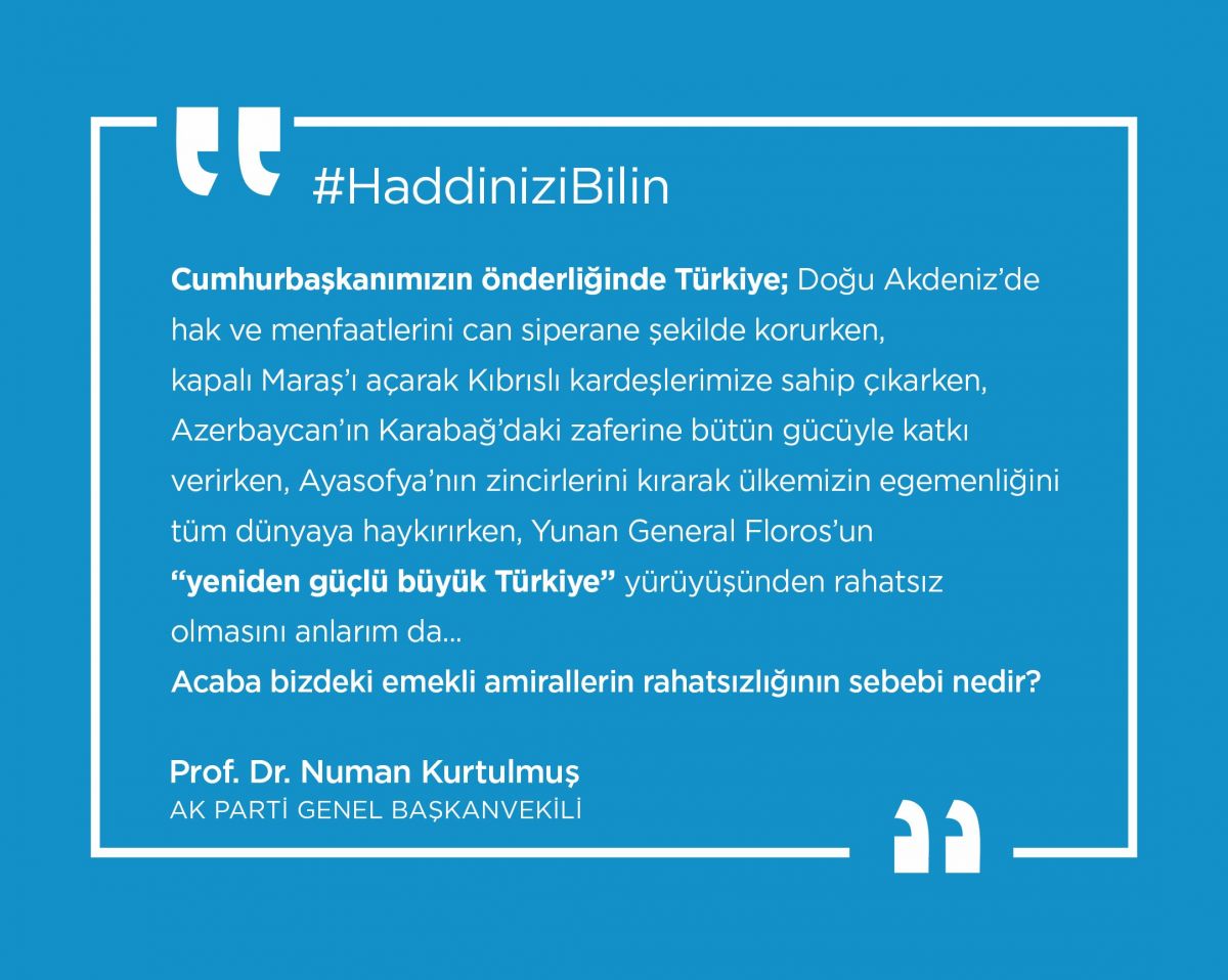 Numan Kurtulmuş: Emekli amirallerin rahatsızlığının sebebi nedir