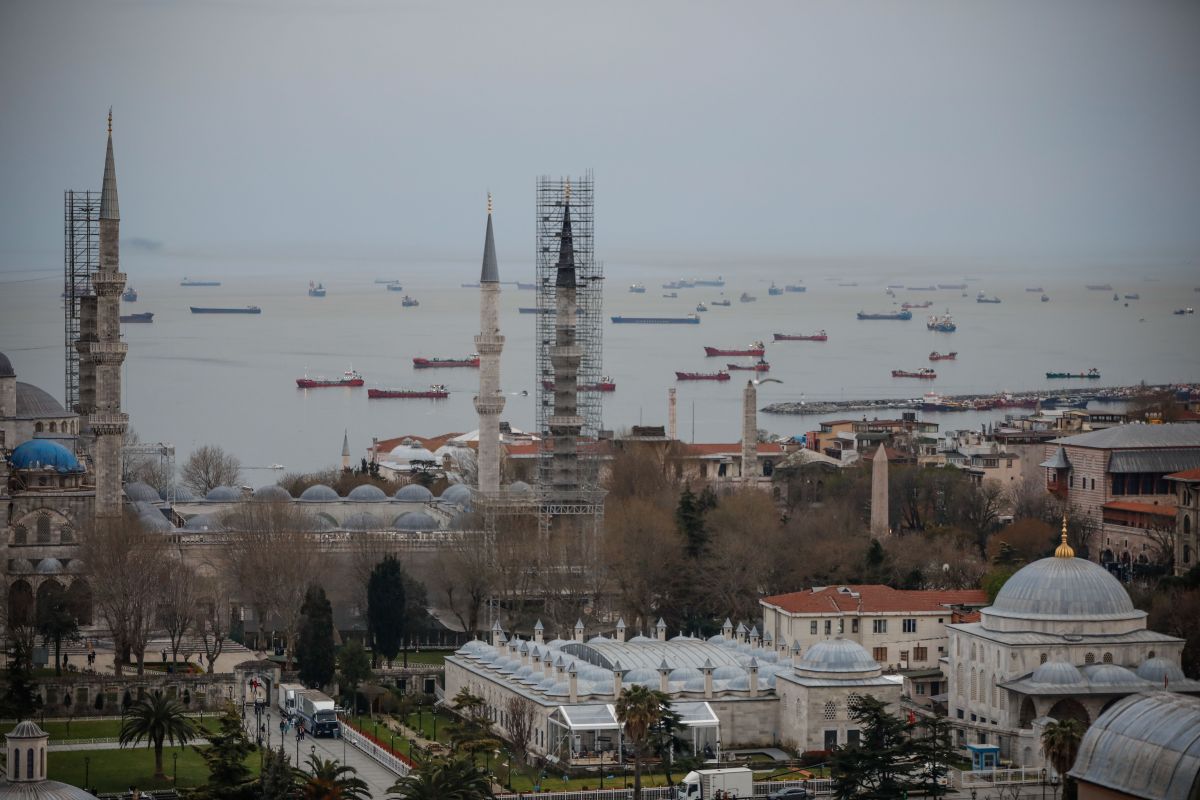 Ayasofya'nın minaresinden tarihi yarımada görüntüsü