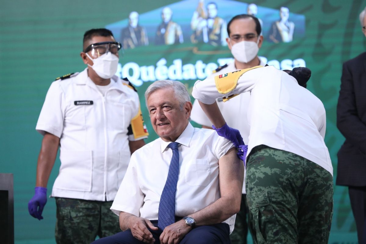 Mexican President Obrador gets AstraZeneca vaccine #2