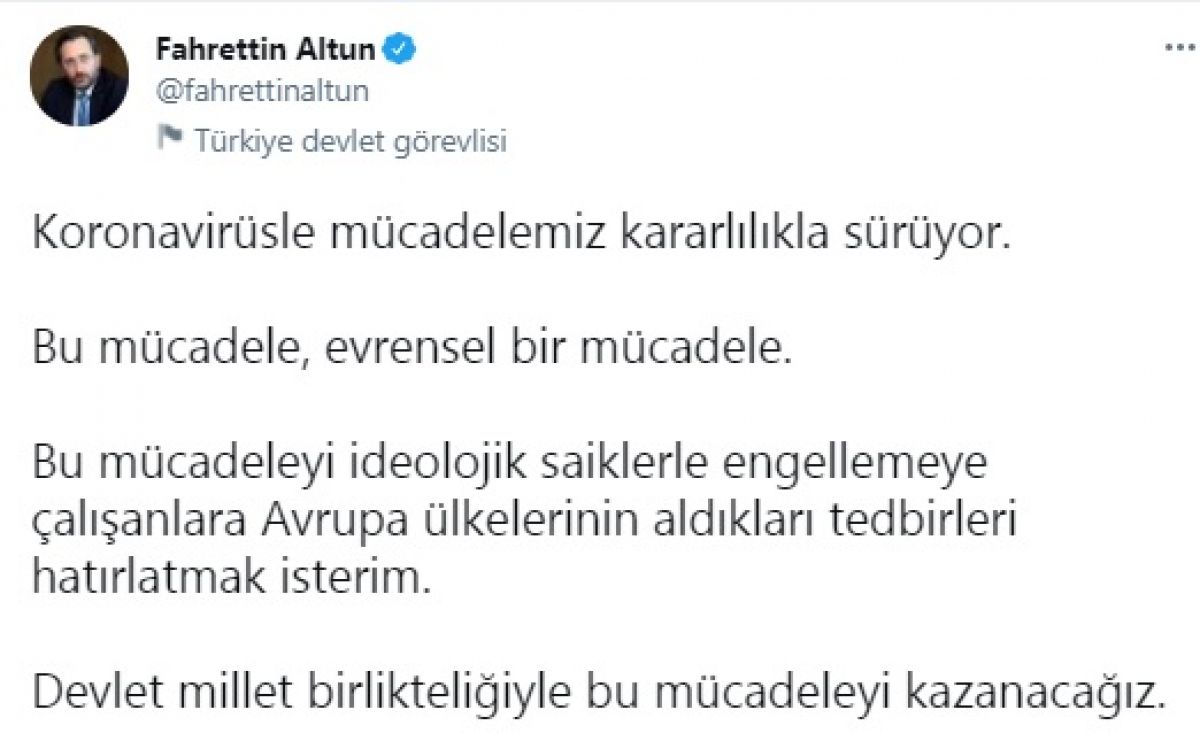 Fahrettin Altun: Bu mücadele, evrensel bir mücadele