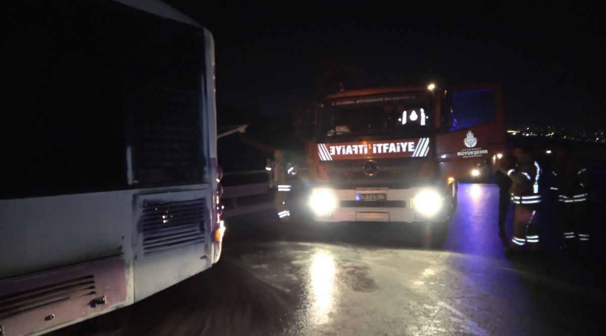 İstanbul'da otobüste yangın
