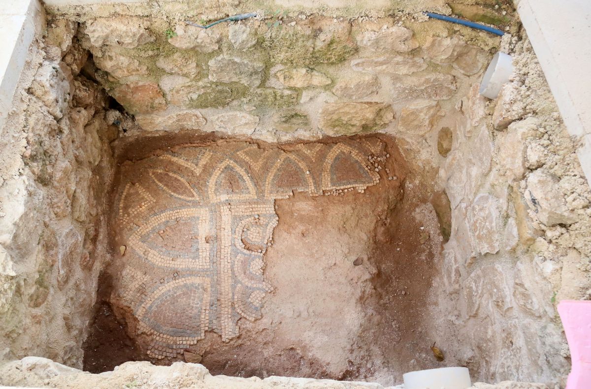 Antalya daki cami avlusunda Roma dönemine ait mozaik bulundu #6