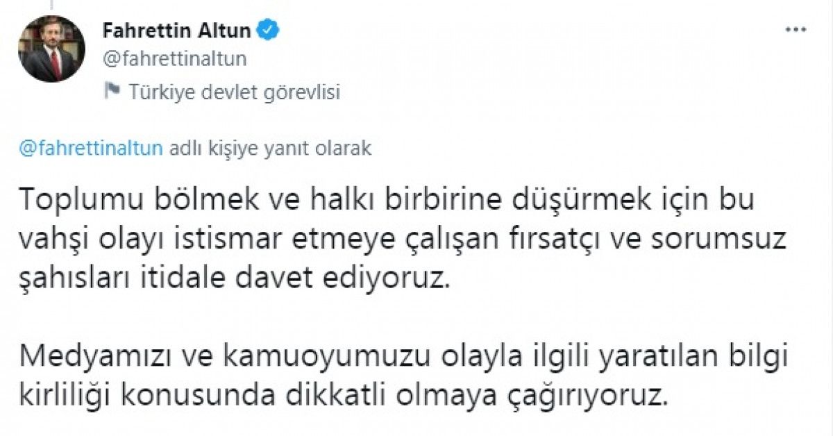 İletişim Başkanı Altun dan Konya daki cinayetler hakkında açıklama #4
