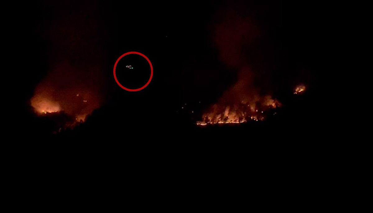 Isparta daki yangına gece görüşlü helikopterle müdahale #3