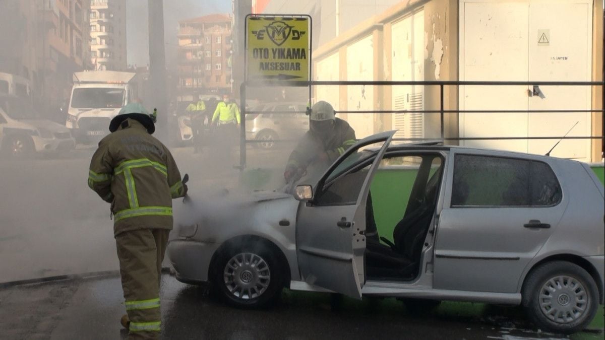 Kırıkkale de hareket halindeki otomobil yandı #2