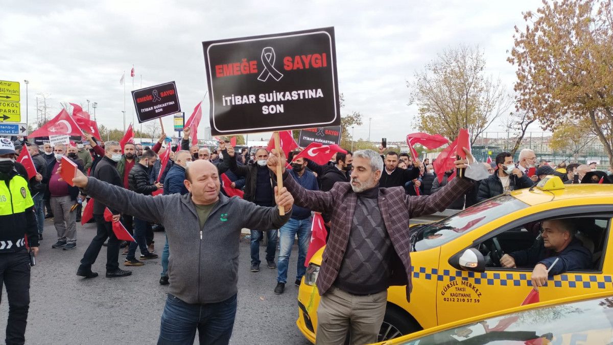 UKOME ye gelen 5 bin yeni taksi teklifine karşı Yenikapı da taksici eylemi #2