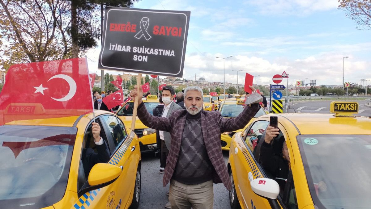 UKOME ye gelen 5 bin yeni taksi teklifine karşı Yenikapı da taksici eylemi #5