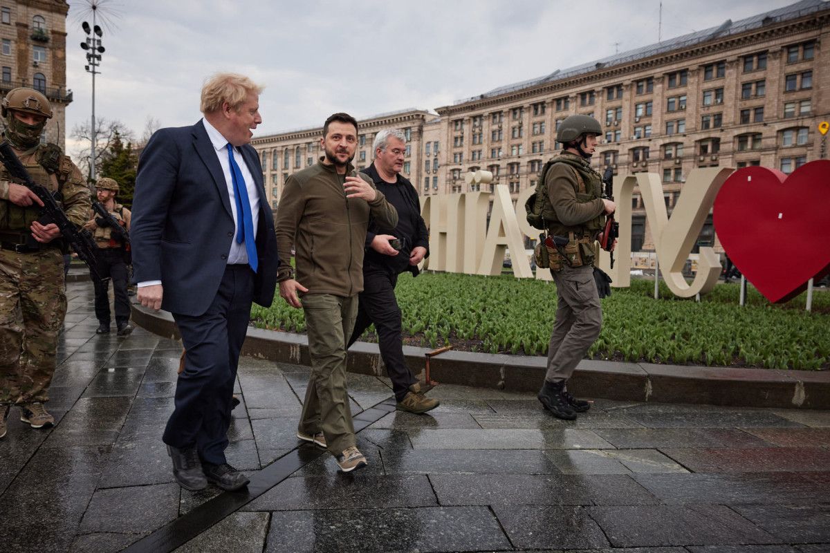 Boris Johnson, Zelensky ile Kiev sokaklarını gezdi #9