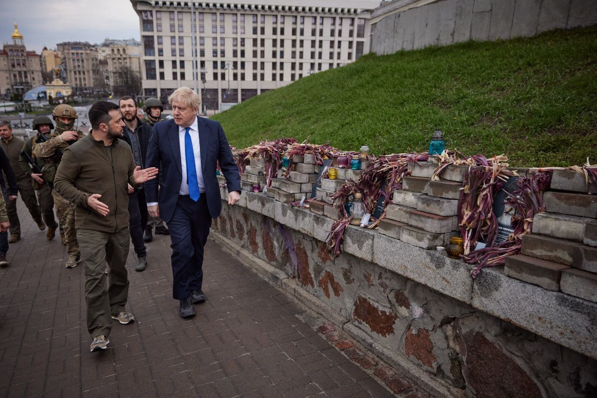 Boris Johnson, Zelensky ile Kiev sokaklarını gezdi #7