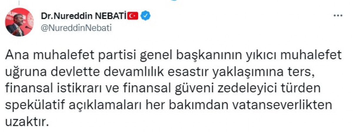 Nureddin Nebati den Kemal Kılıçdaroğlu na KKM yanıtı #11