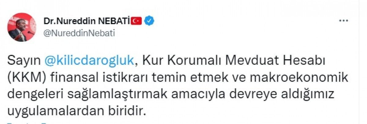 Nureddin Nebati den Kemal Kılıçdaroğlu na KKM yanıtı #3
