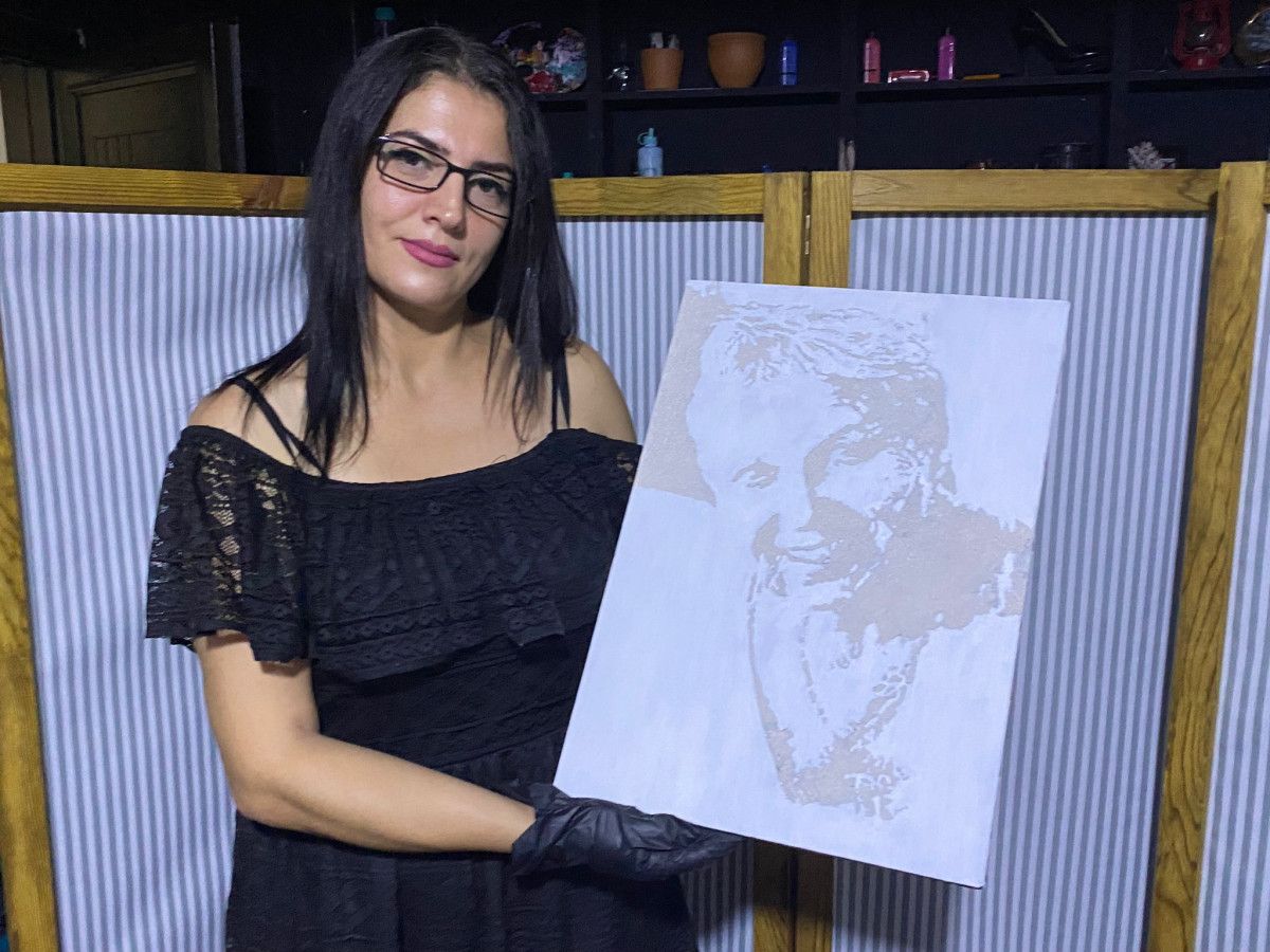 Yalova da krematoryumda yakılan kadının küllerinden portre tablo #3