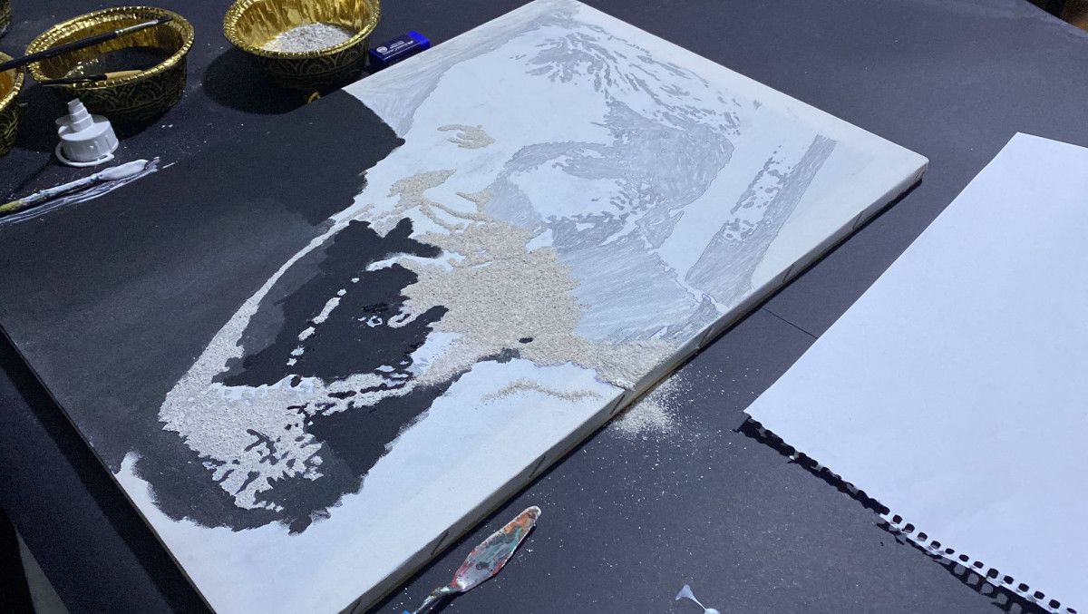 Yalova da krematoryumda yakılan kadının küllerinden portre tablo #4