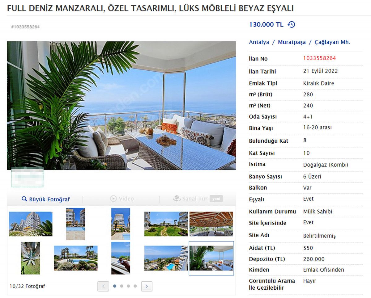 Antalya da bir ev için aylık 130 bin lira kira istendi #6