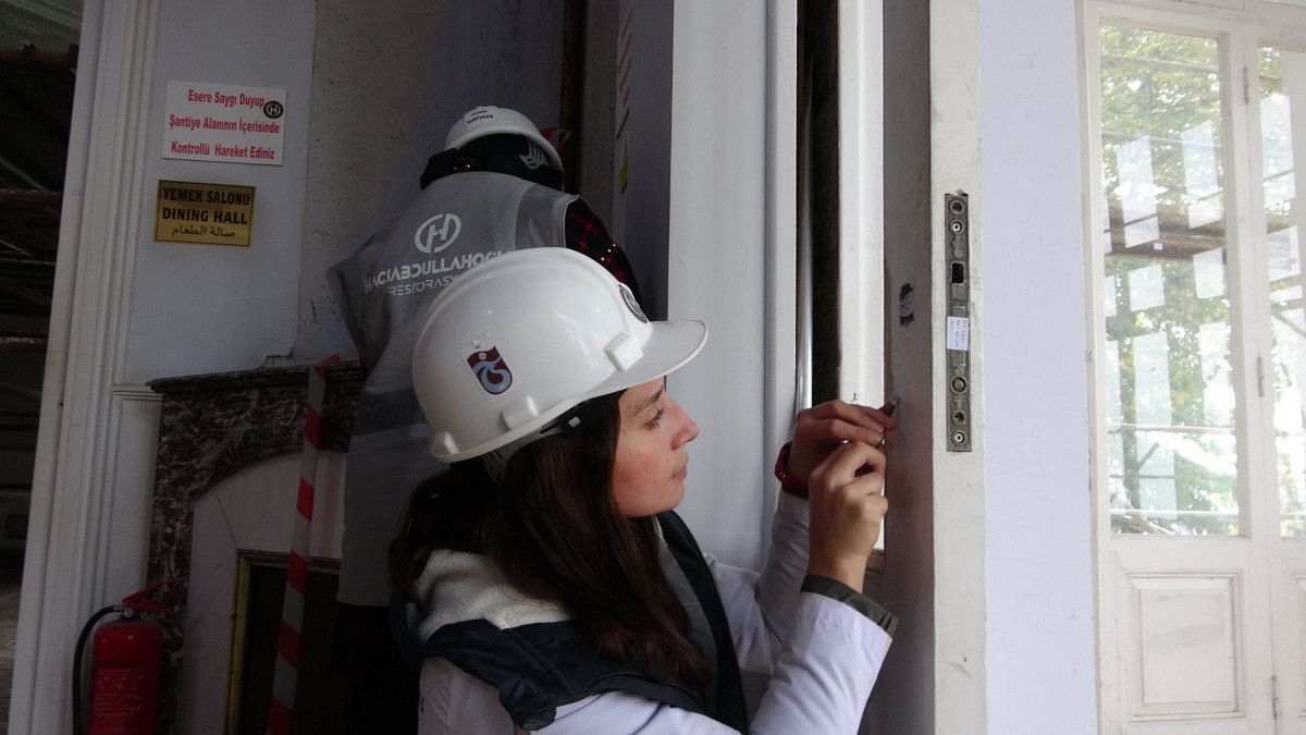 Trabzon da Atatürk Köşkü nün restorasyonu titizlikle yürütülüyor #6