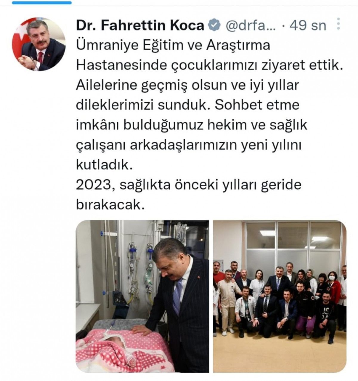 Sağlık Bakanı Koca, yılbaşında İstanbul daki hastaneleri ziyaret etti #8
