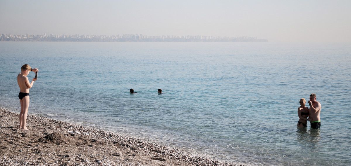 Antalya da ocak ayında denize girdiler #3