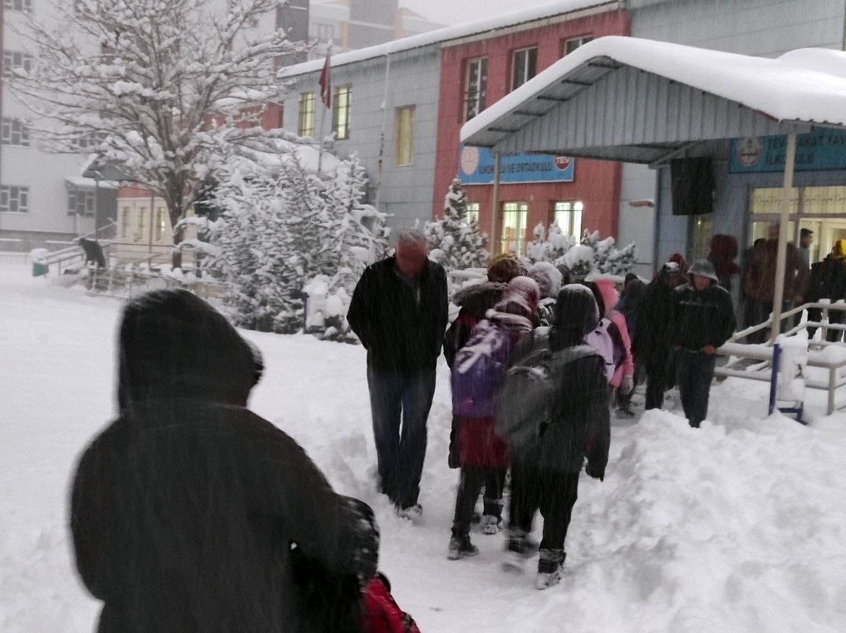 Van da 3 ilçede kar yağışı nedeni ile okullar tatil edildi #5