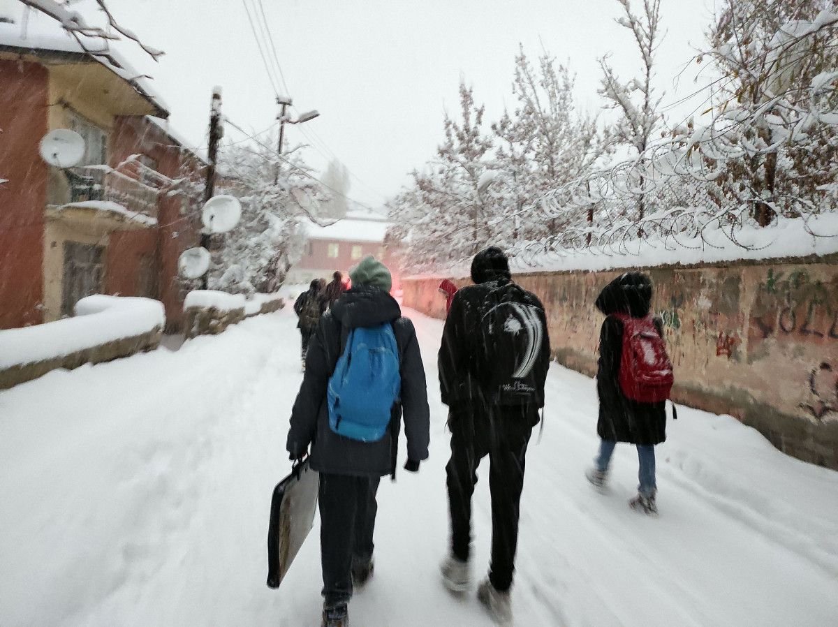 Van da 3 ilçede kar yağışı nedeni ile okullar tatil edildi #3