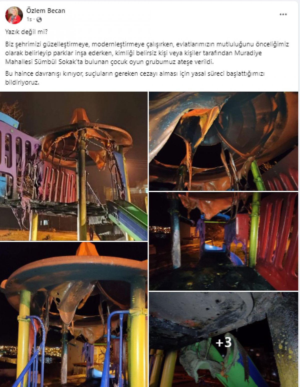 Edirne de çocuk parkı yakıldı #8