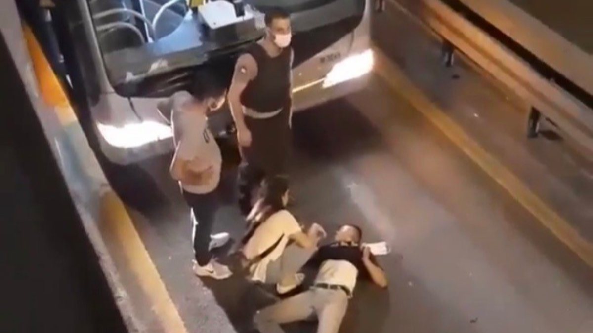 İstanbul'da bekçilerden kaçarken, metrobüs yoluna düşüp yaralandı