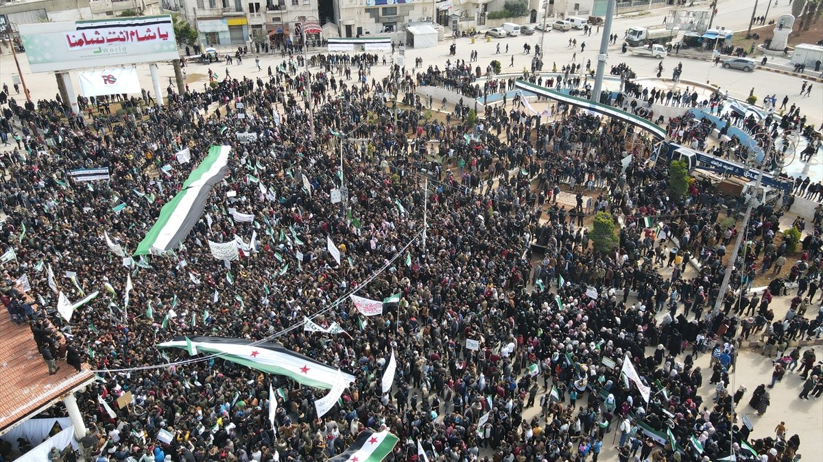 Demonstrations held on the 11th anniversary of the civil war in Syria