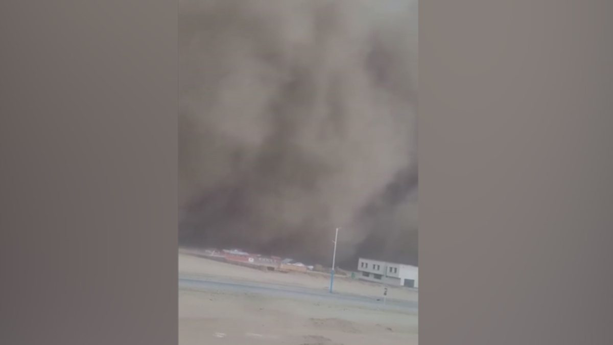 Giant dust storm hits Mongolia