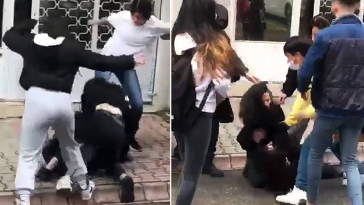 Ümraniye'de genç kızı sokak ortasında dövdüler