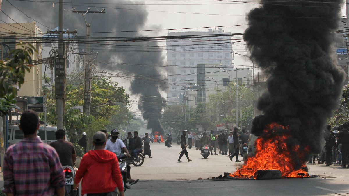 Demonstrators opened fire in Myanmar
