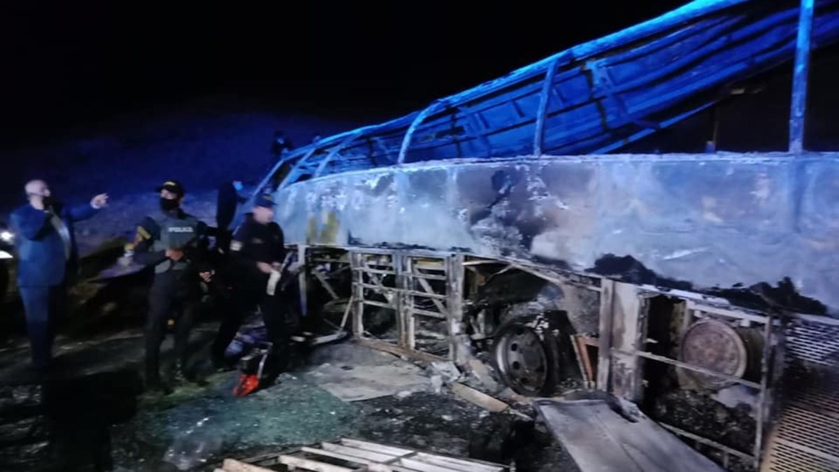 Passenger bus overturned in Egypt